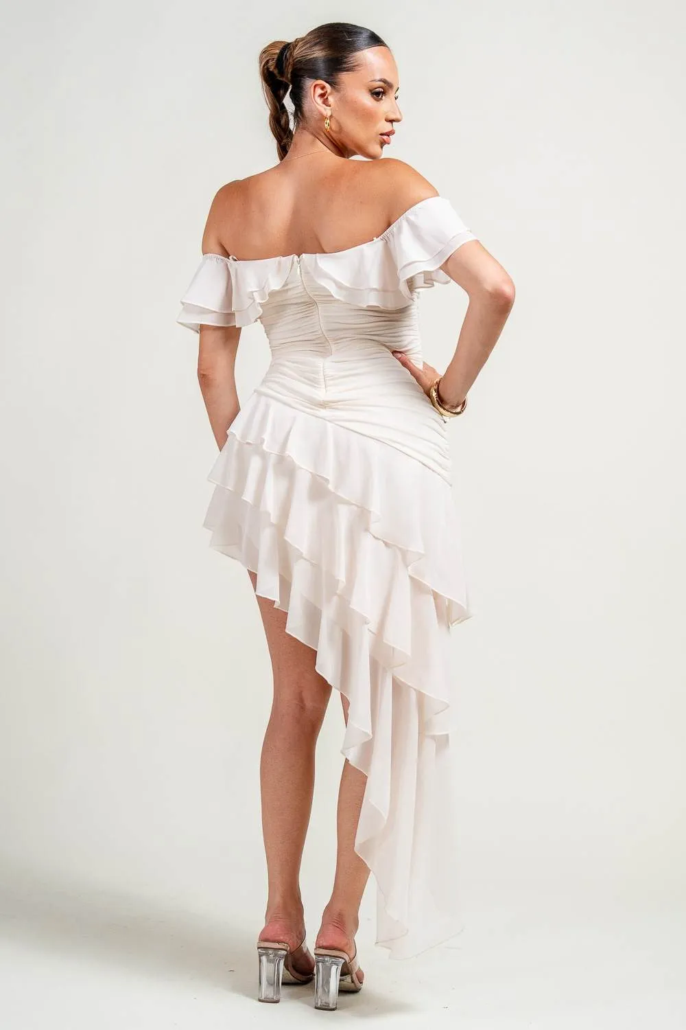 PDKS78915B / CHELSEA CHIFFON OFF SHOULDER MINI DRESS sold by privy product image thumbnail 3