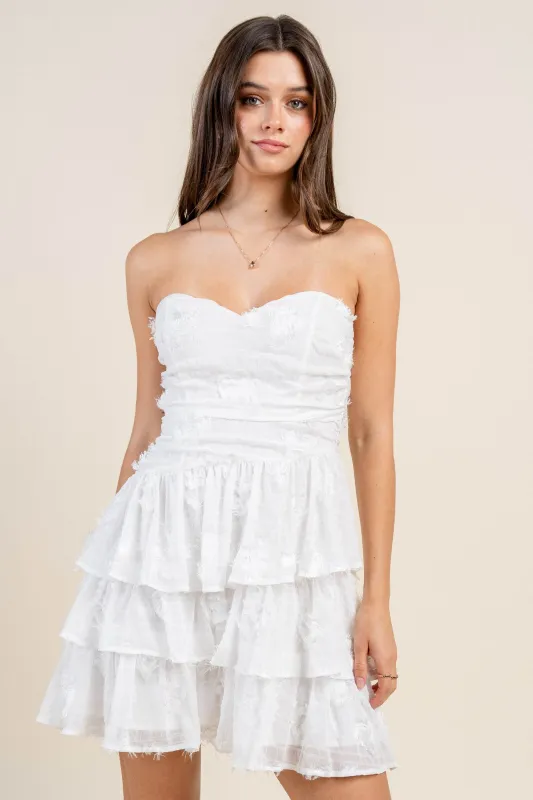 BD13050K / ASYMMETRICAL TIERED MINI TUBE DRESS sold by privy