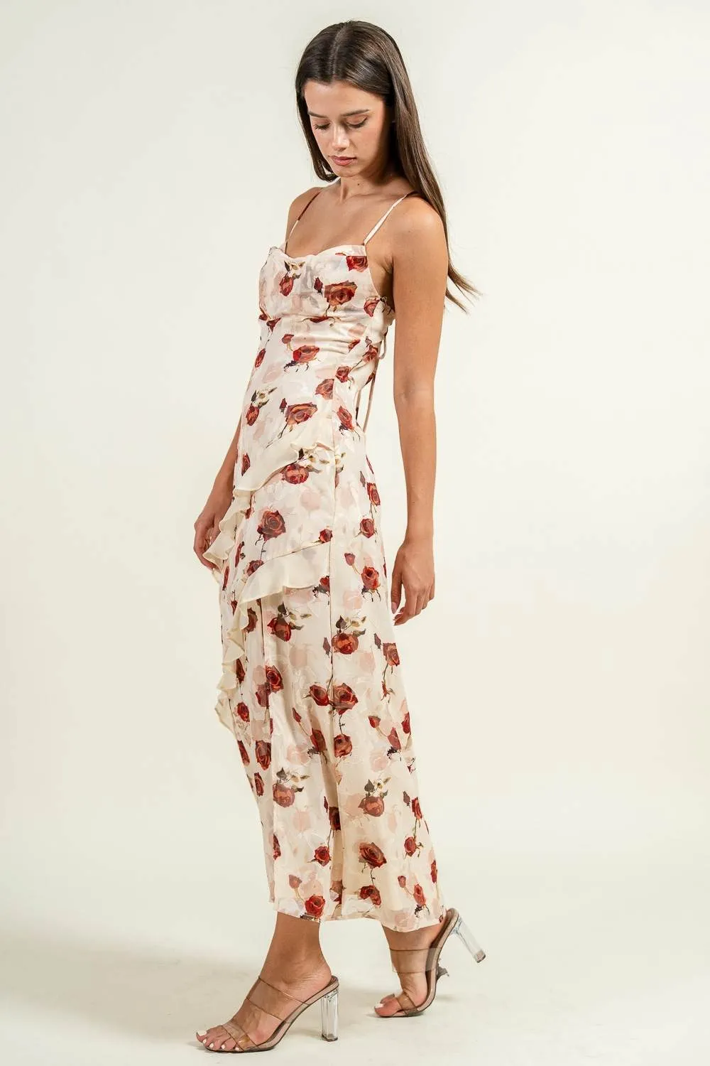 CD30530E / COWL NECK S/L RUFFLE MIDI DRESS sold by privy product image thumbnail 2