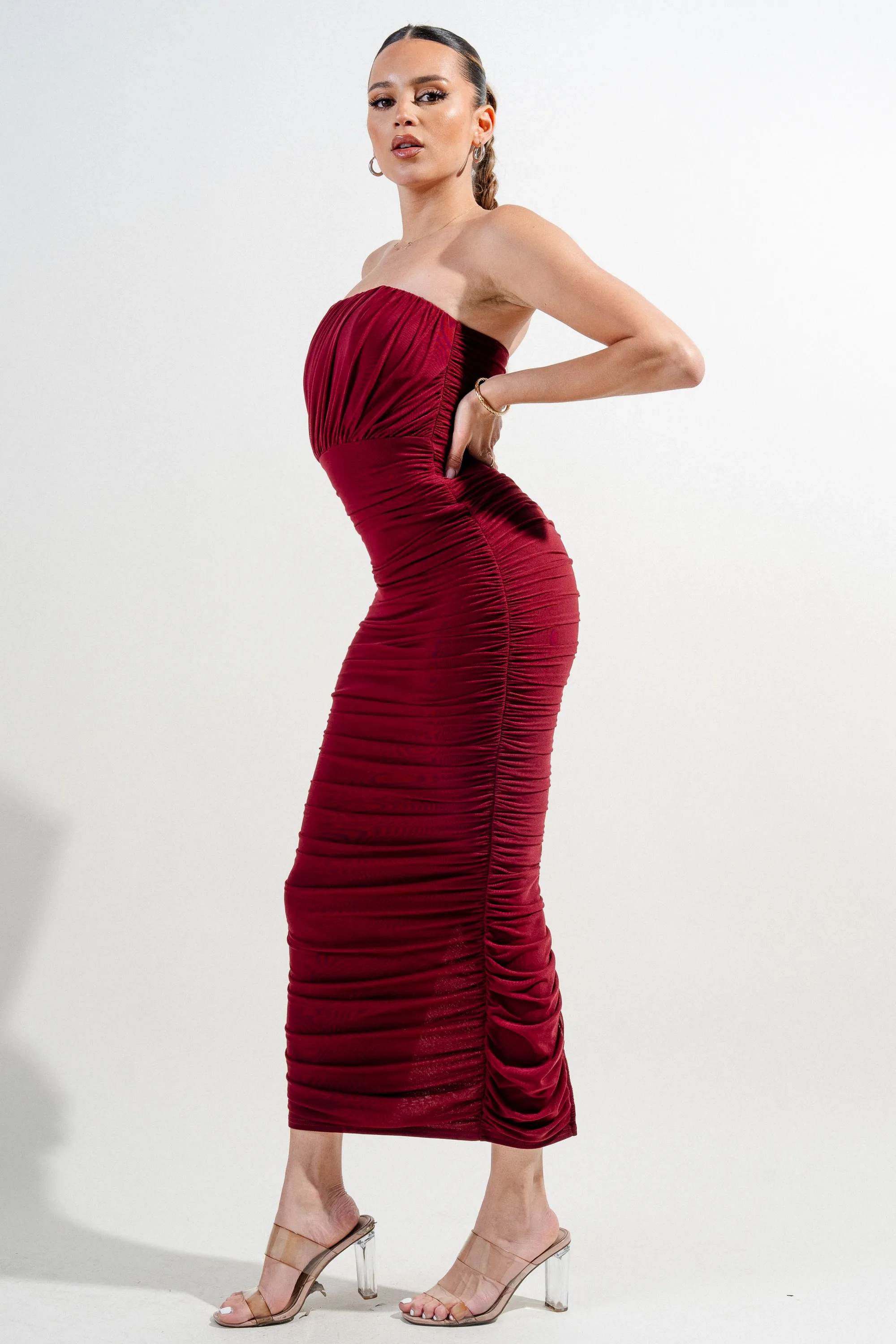 PD78267NTP / MESH OFF SHOULDER MAXI DRESS sold by privy product image thumbnail 2