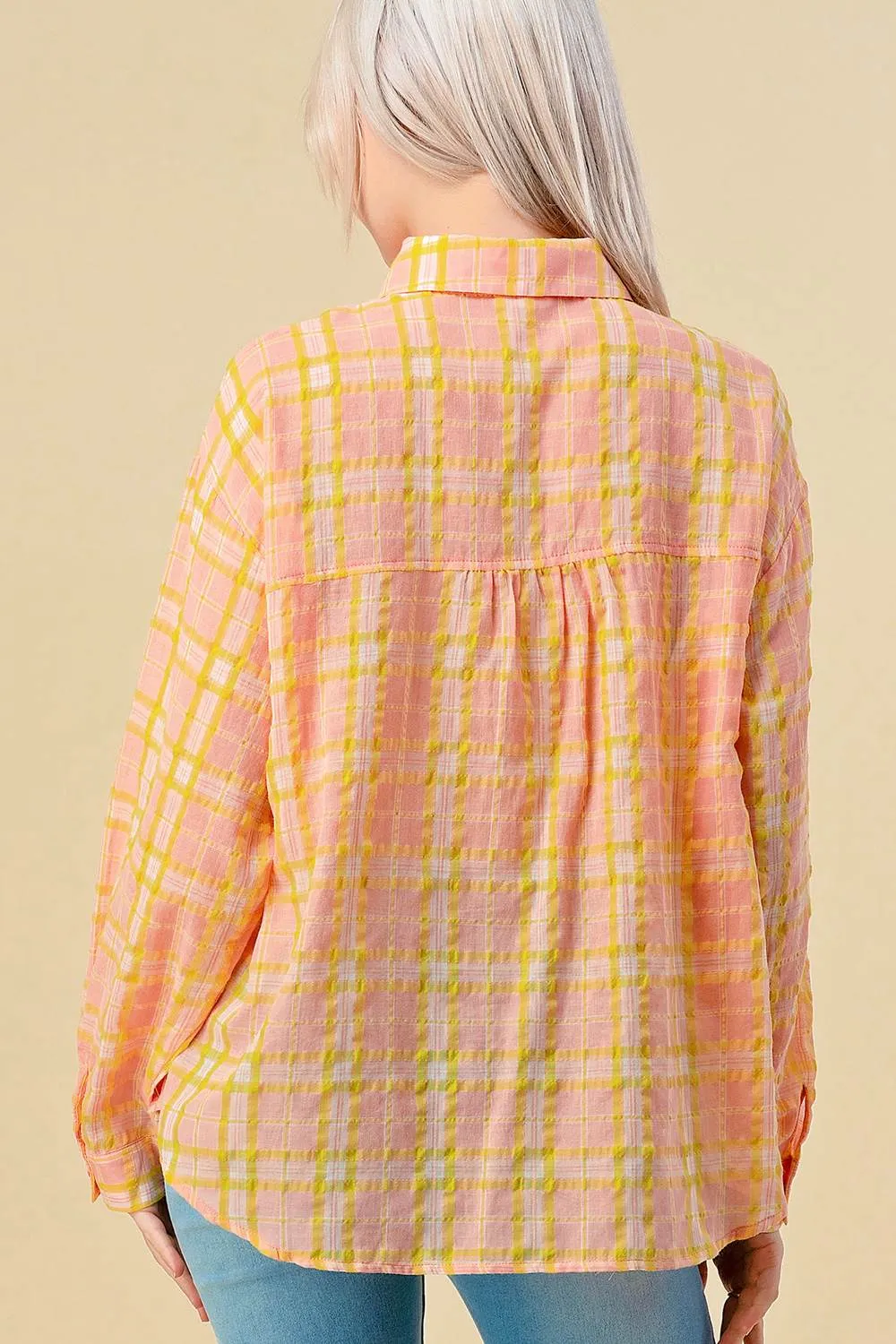 BT1557K / TRENDY PLAID PRINT LONG SLEEVE TOP sold by privy product image thumbnail 3