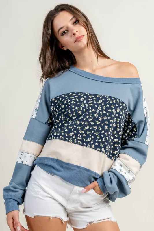 CT10610Y / Floral Patchwork Sweatshirt sold by privy