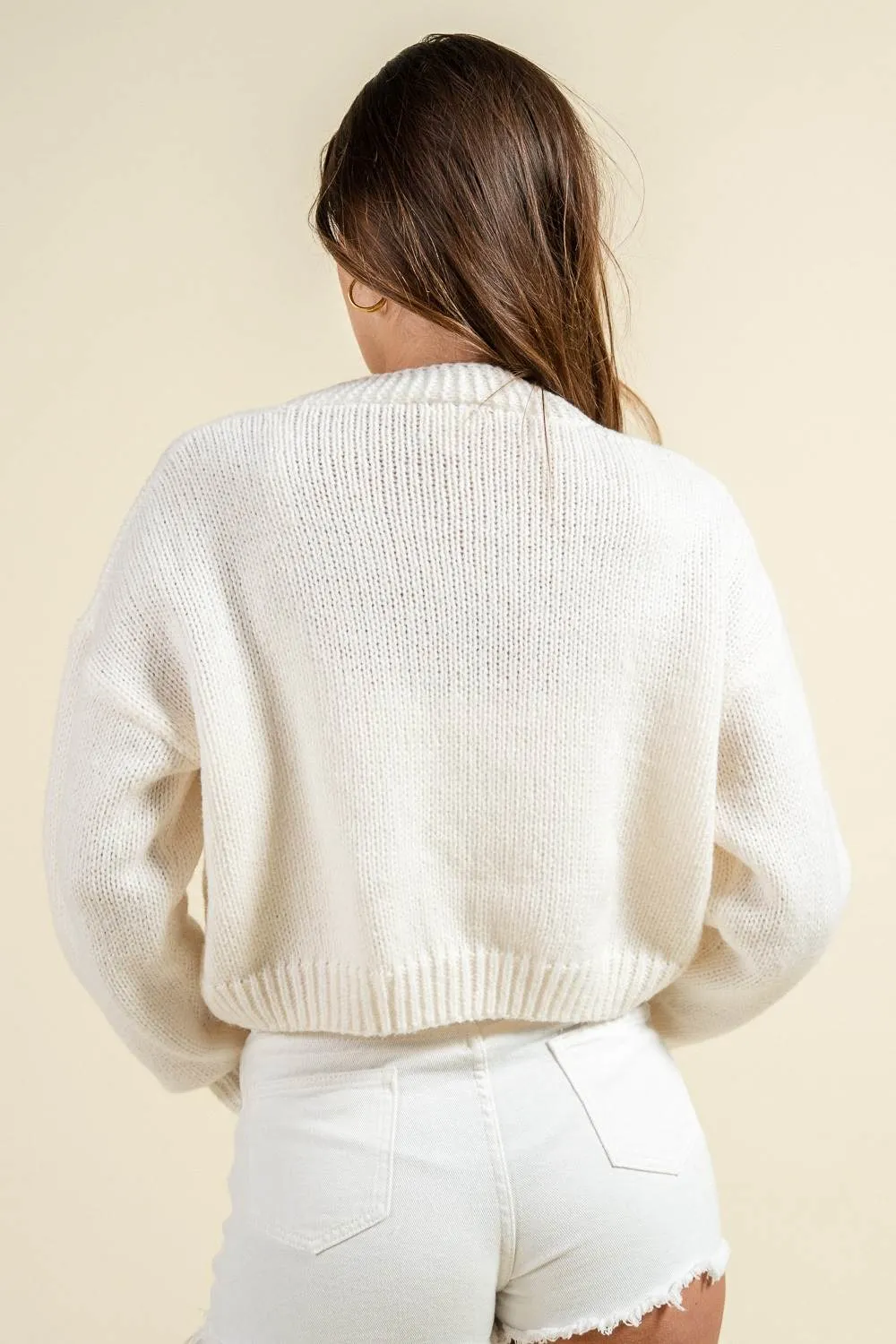 BG5405C / FLORAL TRIM PATCH KNIT CARDIGAN sold by privy product image thumbnail 2