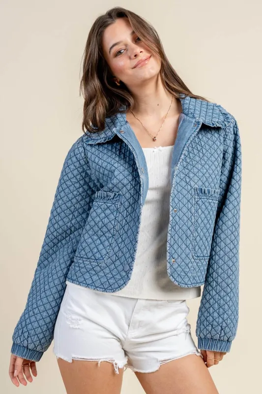 BG5377E / QUILTED CASUAL DENIM JACKET sold by privy