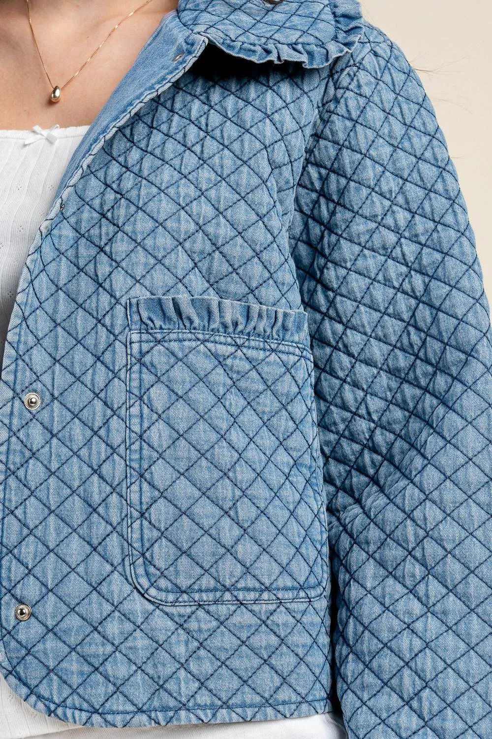 BG5377E / QUILTED CASUAL DENIM JACKET sold by privy product image thumbnail 3