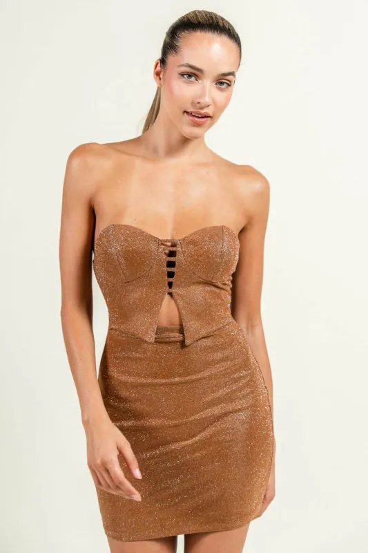 PD79387S / GLITTER TEXTURE KNIT MIDI DRESS sold by privy