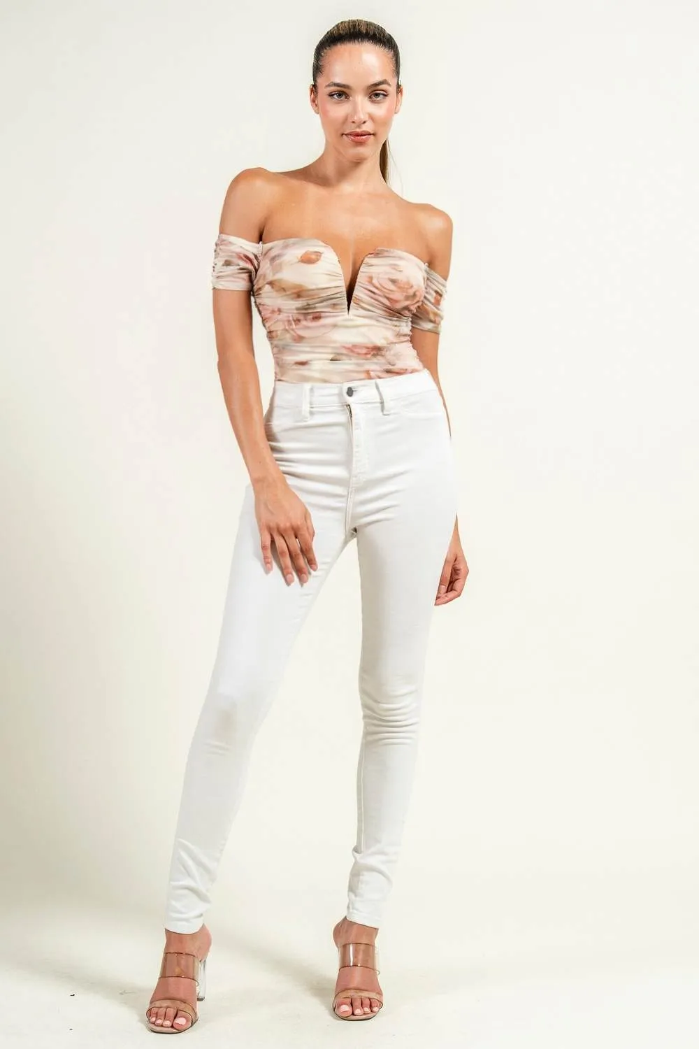 PT45511NST / WIRE INSET SHORT SLV OFF SHOULDER RUCING BODYSUIT sold by privy product image thumbnail 5
