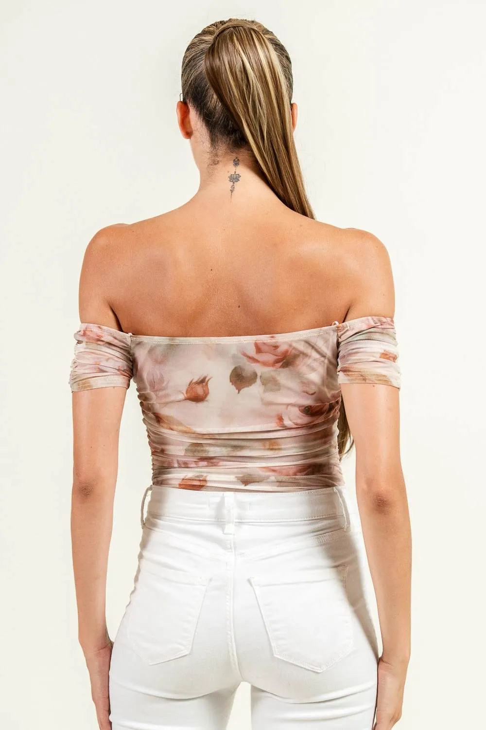 PT45511NST / WIRE INSET SHORT SLV OFF SHOULDER RUCING BODYSUIT sold by privy product image thumbnail 3