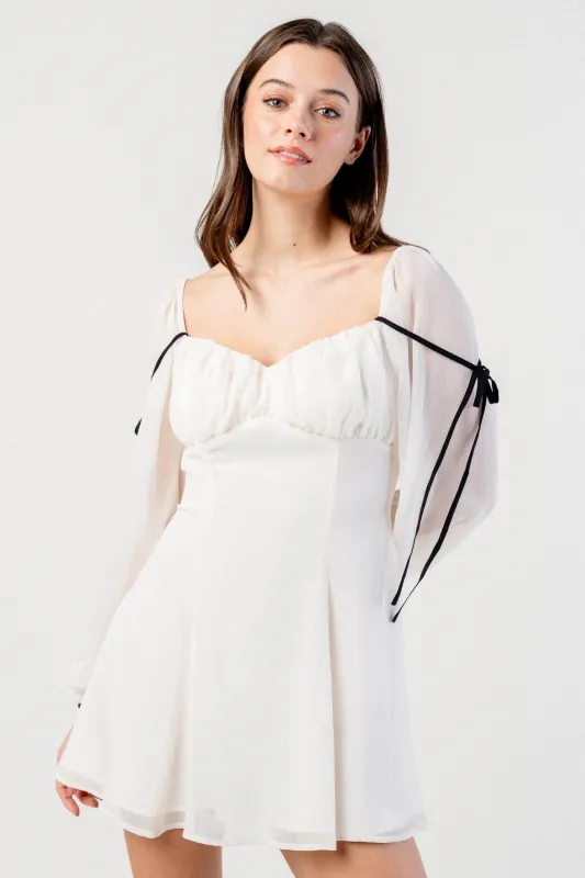 BD12628S / TWO TONE RUCHED CHIFFON SKATER MINI DRESS sold by privy