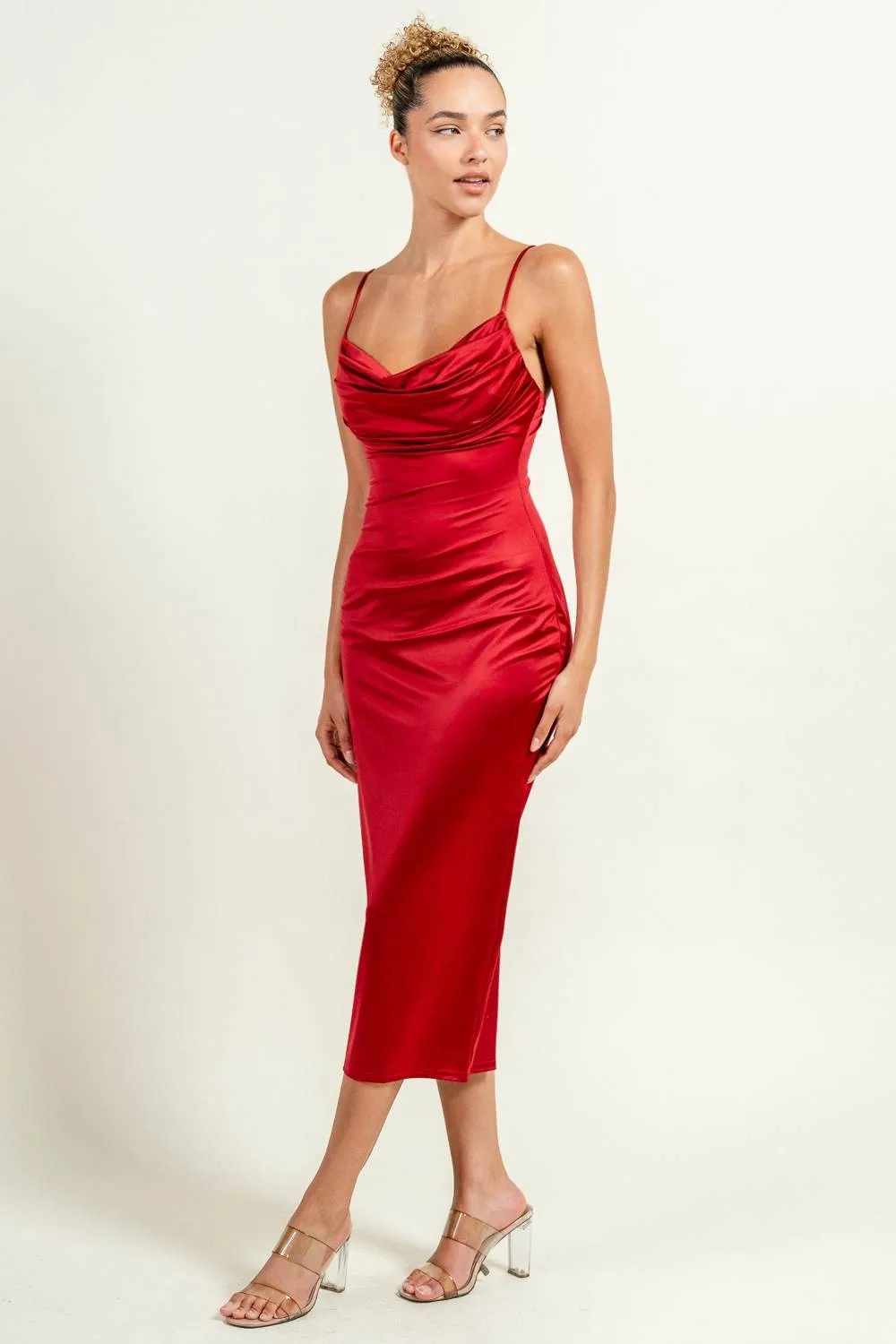 PD79229KST / COWL NECK MIDI DRESS sold by privy product image thumbnail 2