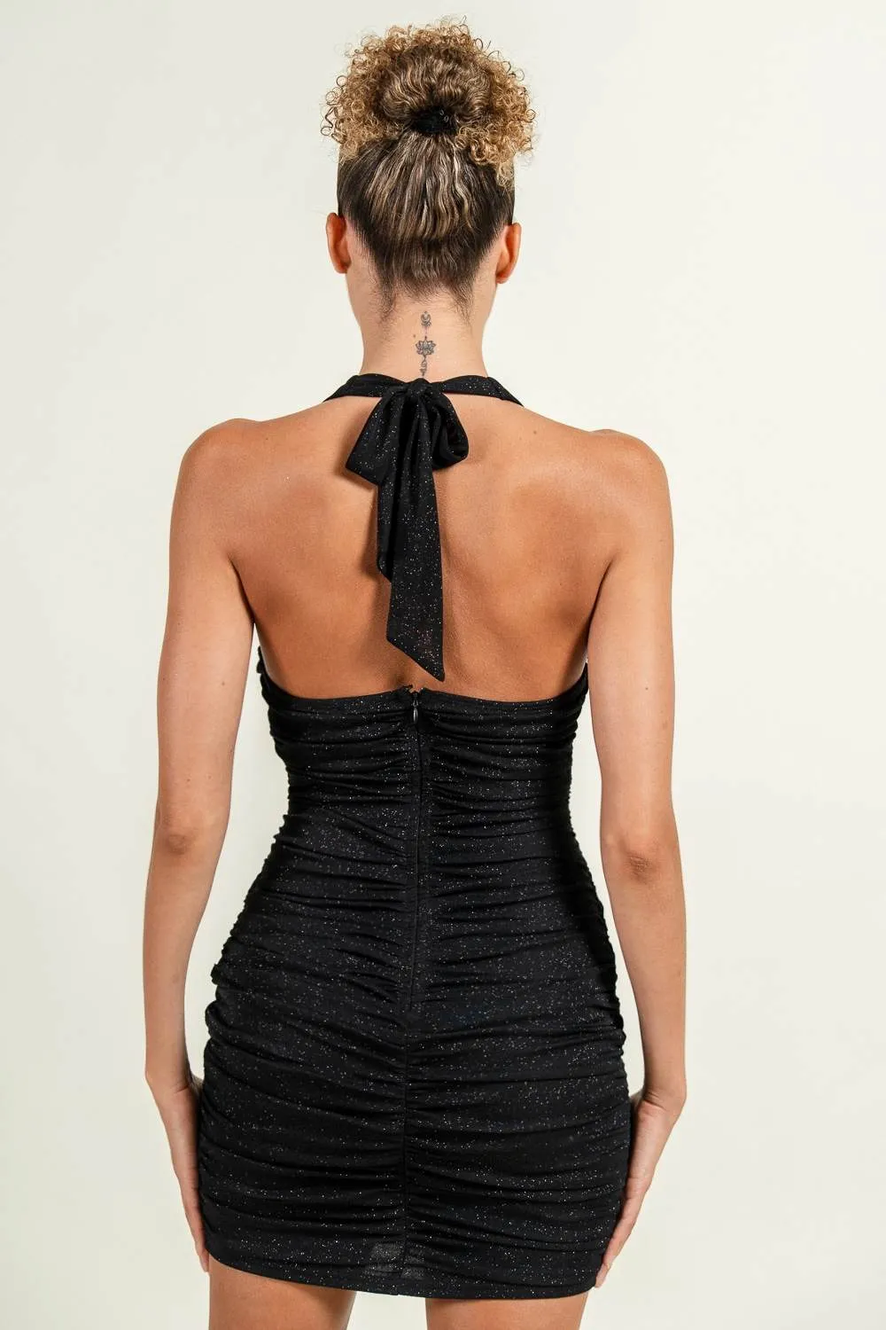 PD79086NST / HALTER WIRE INSET RUCHING MINI DRESS sold by privy product image thumbnail 3