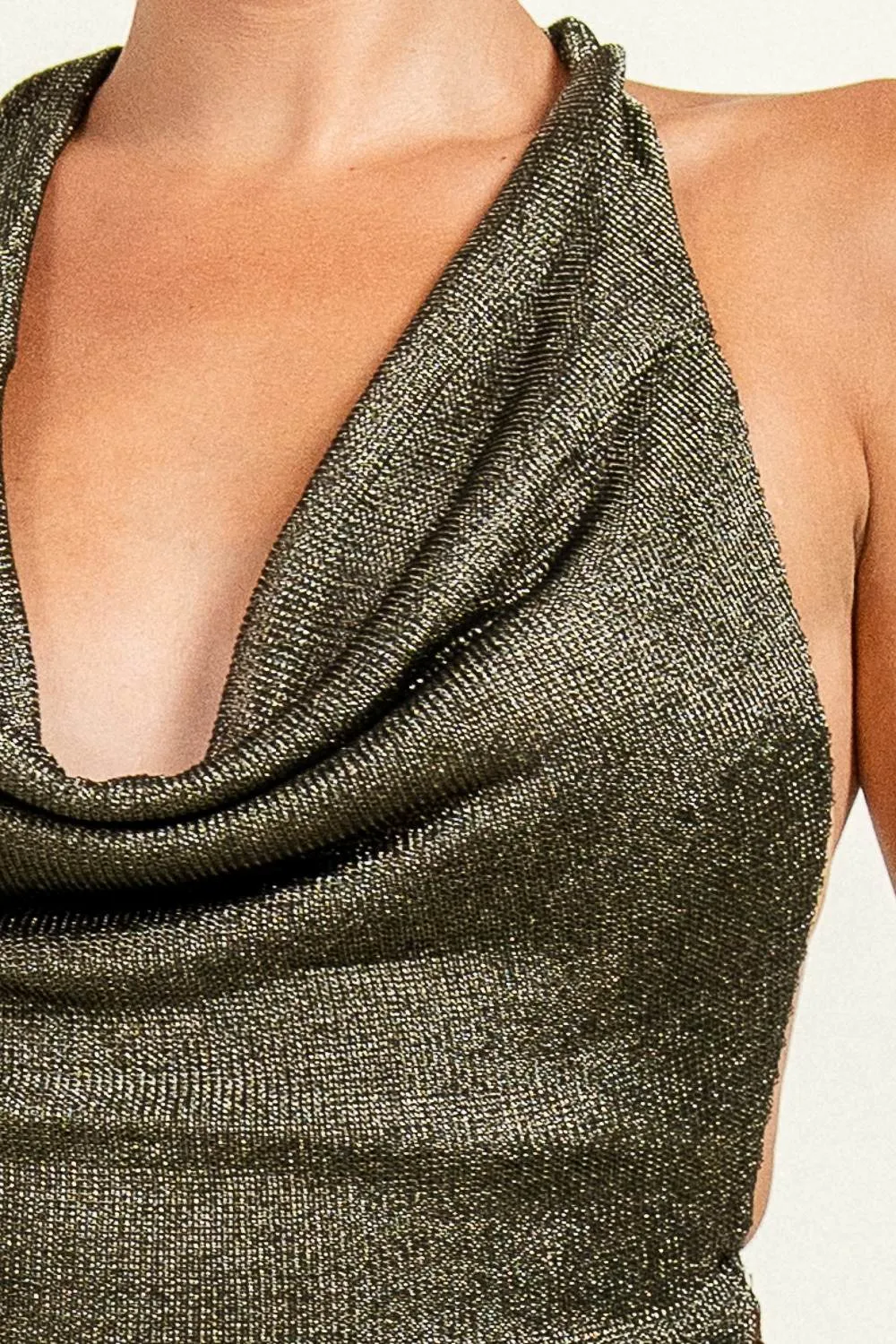 HD30454K / Turn heads in this shimmering halter mini dress sold by privy product image thumbnail 3