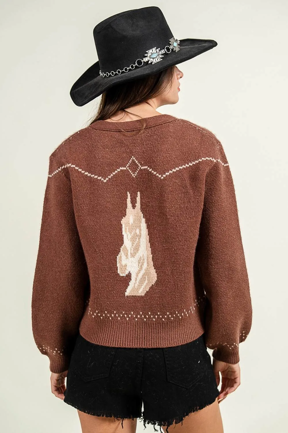 CG60076B / HORSE MOTIF INTARISA CARDIGAN sold by privy product image thumbnail 3