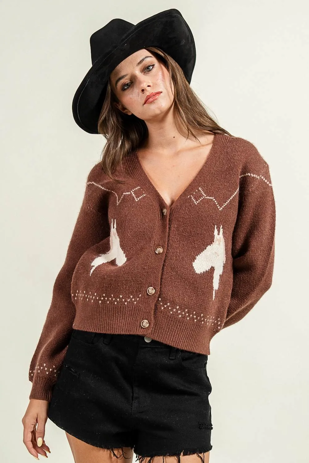 CG60076B / HORSE MOTIF INTARISA CARDIGAN sold by privy product image thumbnail 4