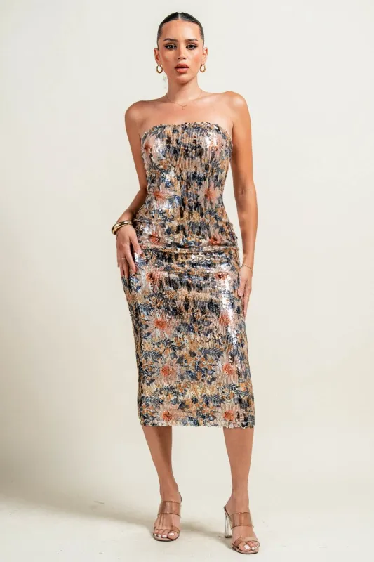 HD30311K / STRAPLESS BODYCON MIDI DRESS sold by privy