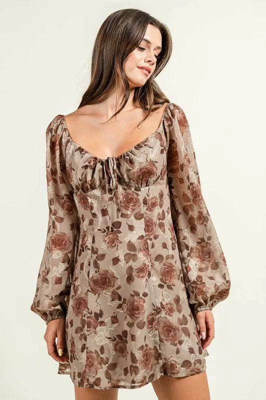 CD30592S / SWEATHEART NECK L/S SHORT DRESS sold by privy