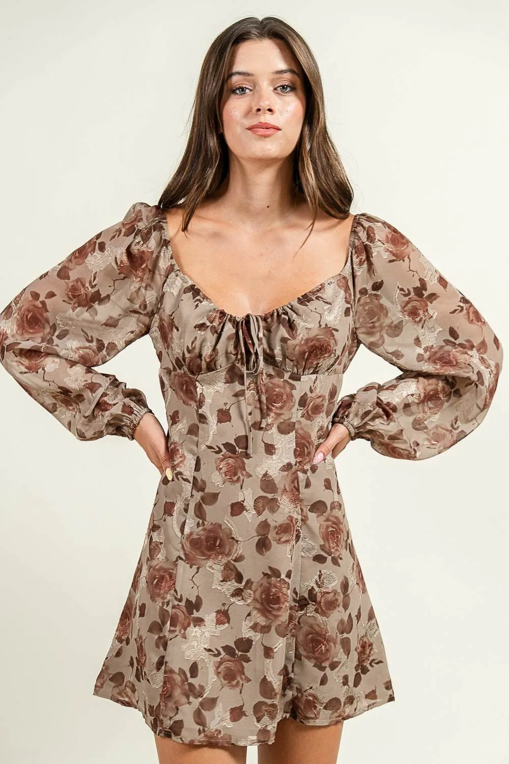 CD30592S / SWEATHEART NECK L/S SHORT DRESS sold by privy product image thumbnail 4