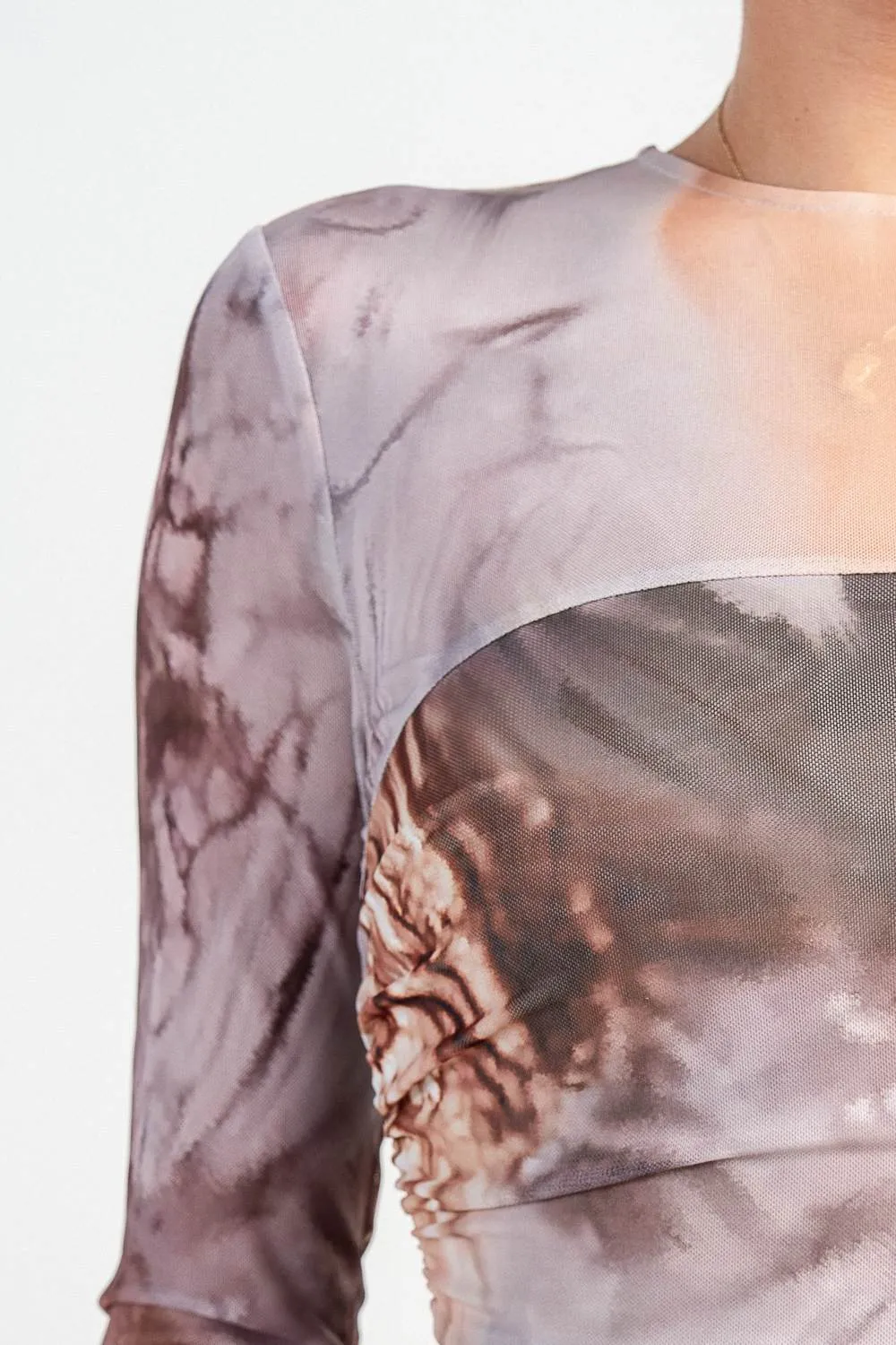 PD79320KST / ROUND NK LONG SLV RUCHING MIDI BODYCON sold by privy product image thumbnail 5