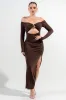 PDKF78849S / GLITTER STRETCH KNIT MAXI DRESS sold by privy