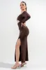PDKF78849S / GLITTER STRETCH KNIT MAXI DRESS sold by privy