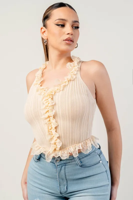 PT45232S / RIBBED SWEATER KNIT TOP sold by privy