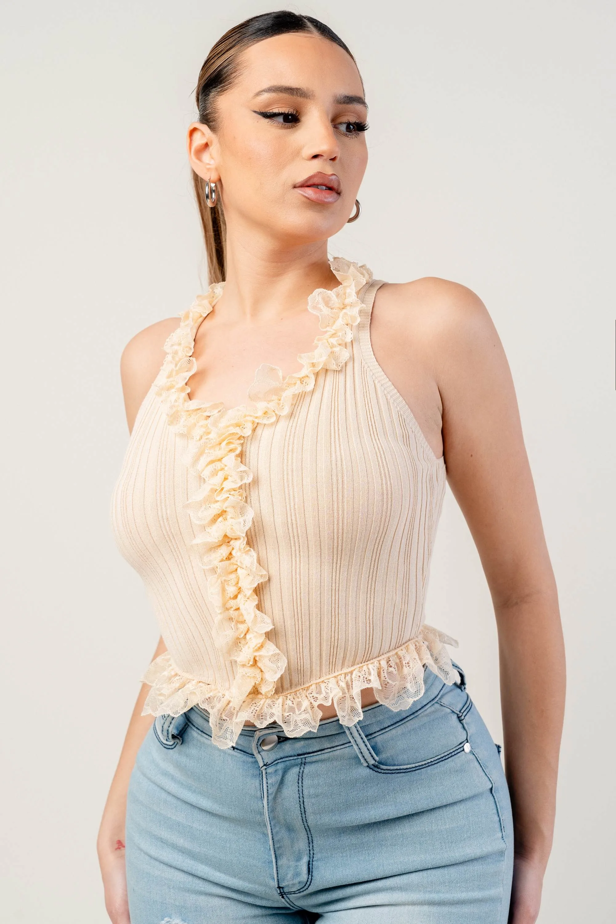 PT45232S / RIBBED SWEATER KNIT TOP sold by privy