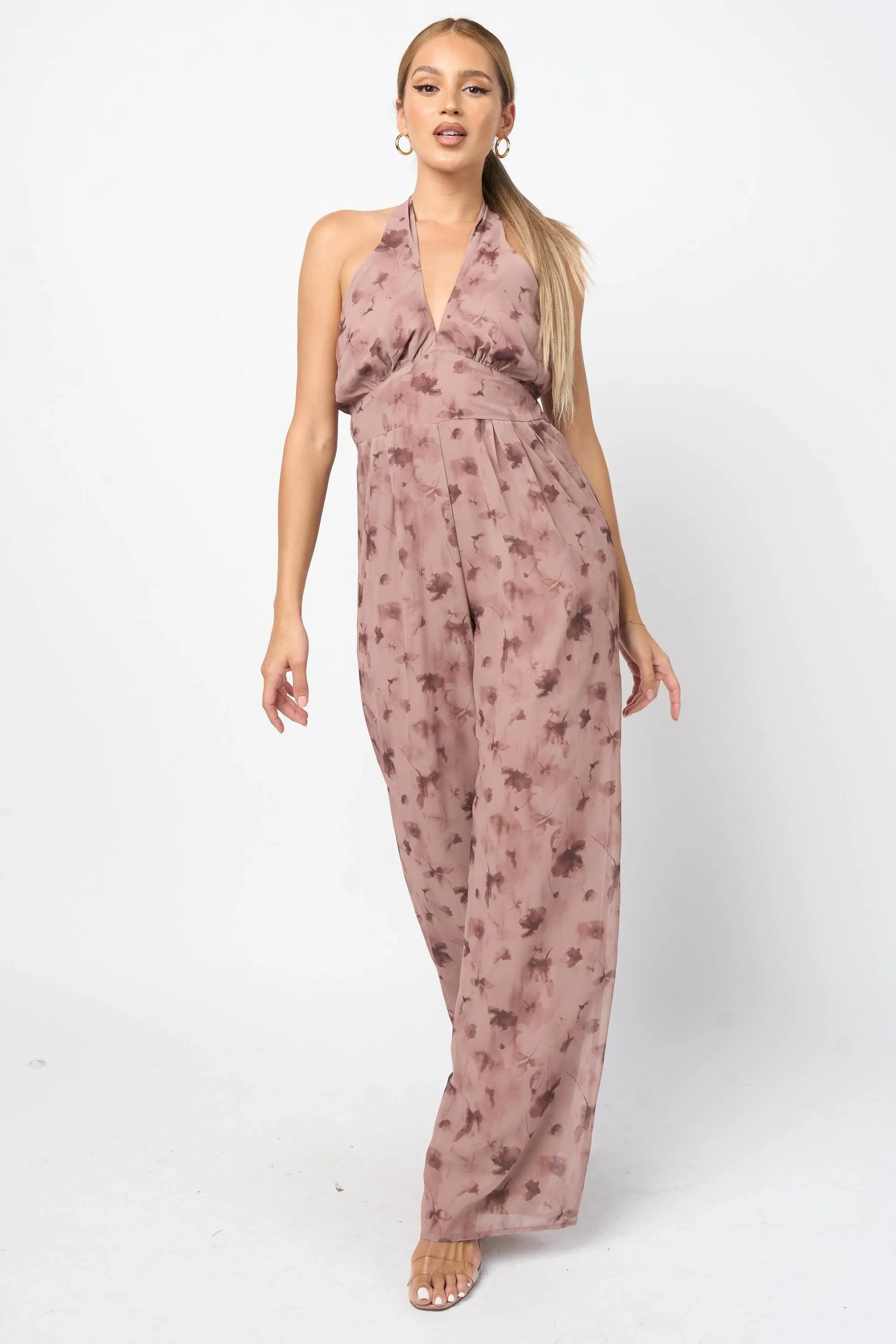 PJ11179SST / CHELSEA CHIFFON PRINT JUMPSUIT sold by privy