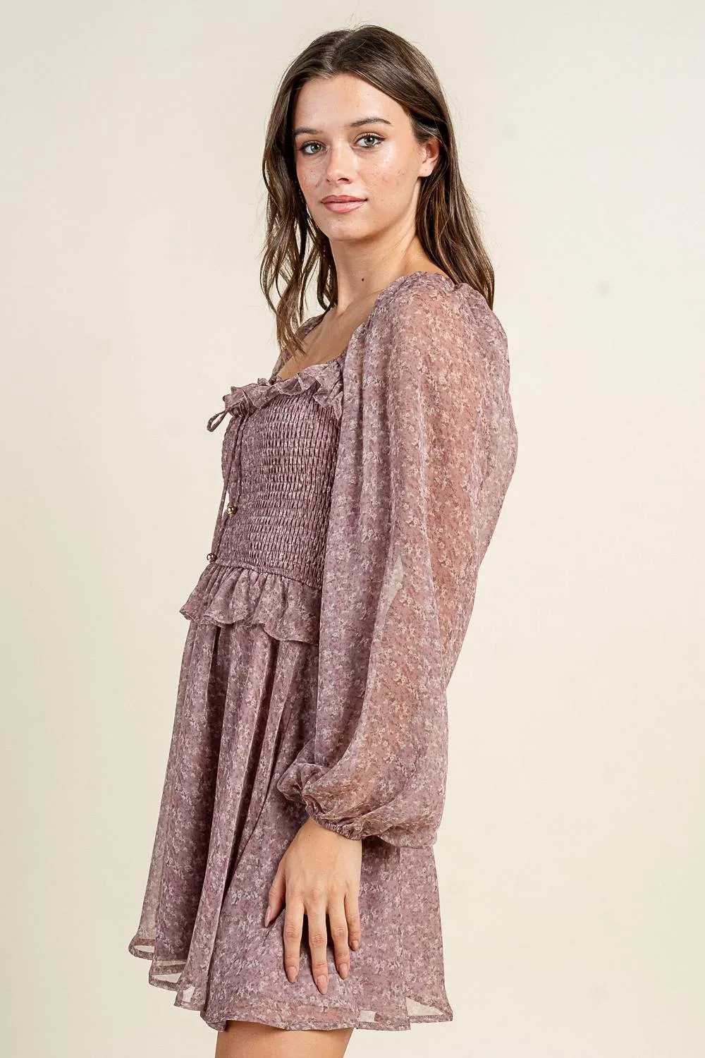 BD13130K / SMOCKED BODICE L/S DRESS sold by privy product image thumbnail 2