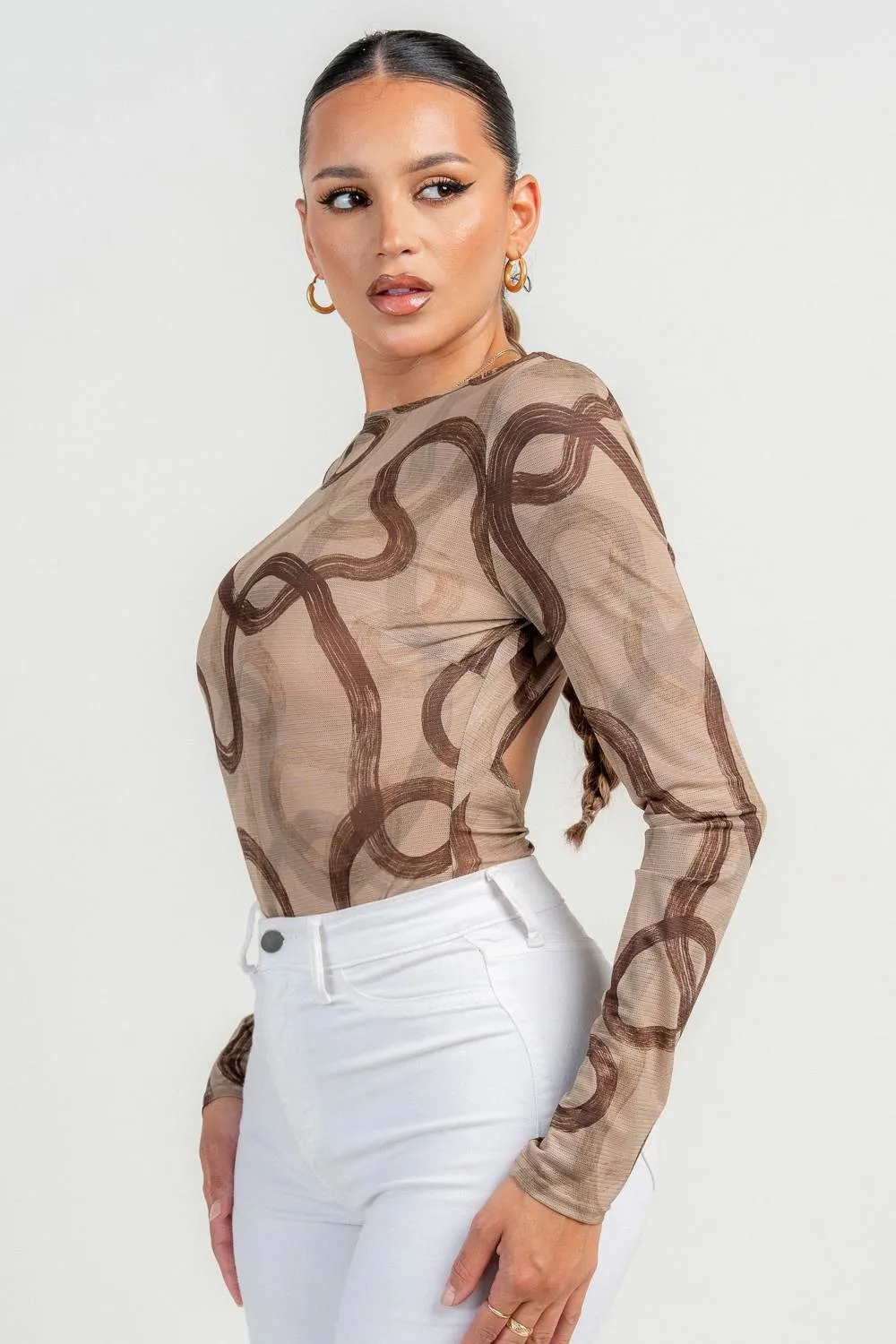 PT45570KST / ROUND NECK LONG SLEEVE OPEN BACK BODYSUIT sold by privy product image thumbnail 2