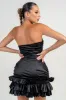 HD30432S / STRAPLESS RUCHED RUE HEM MINI DRESS sold by privy