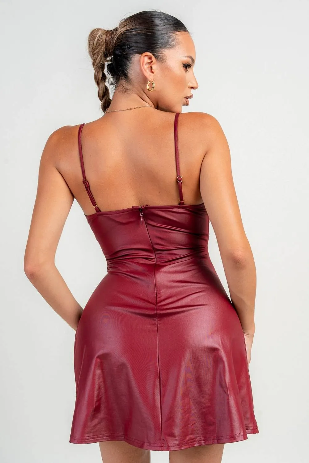 HD30391B / COWL NECK A-LINE COATING MINI DRESS sold by privy product image thumbnail 3