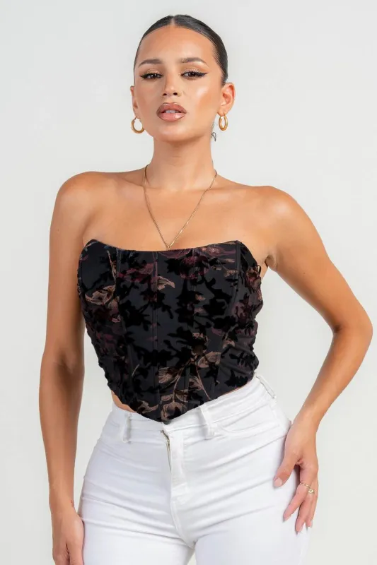 HT4101N / CORSET LACE UP BACK TOP sold by privy