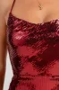 HD30430S / COWL NECK HIGH SLIT SEQUINS MAXI DRESS sold by privy