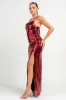 HD30430S / COWL NECK HIGH SLIT SEQUINS MAXI DRESS sold by privy