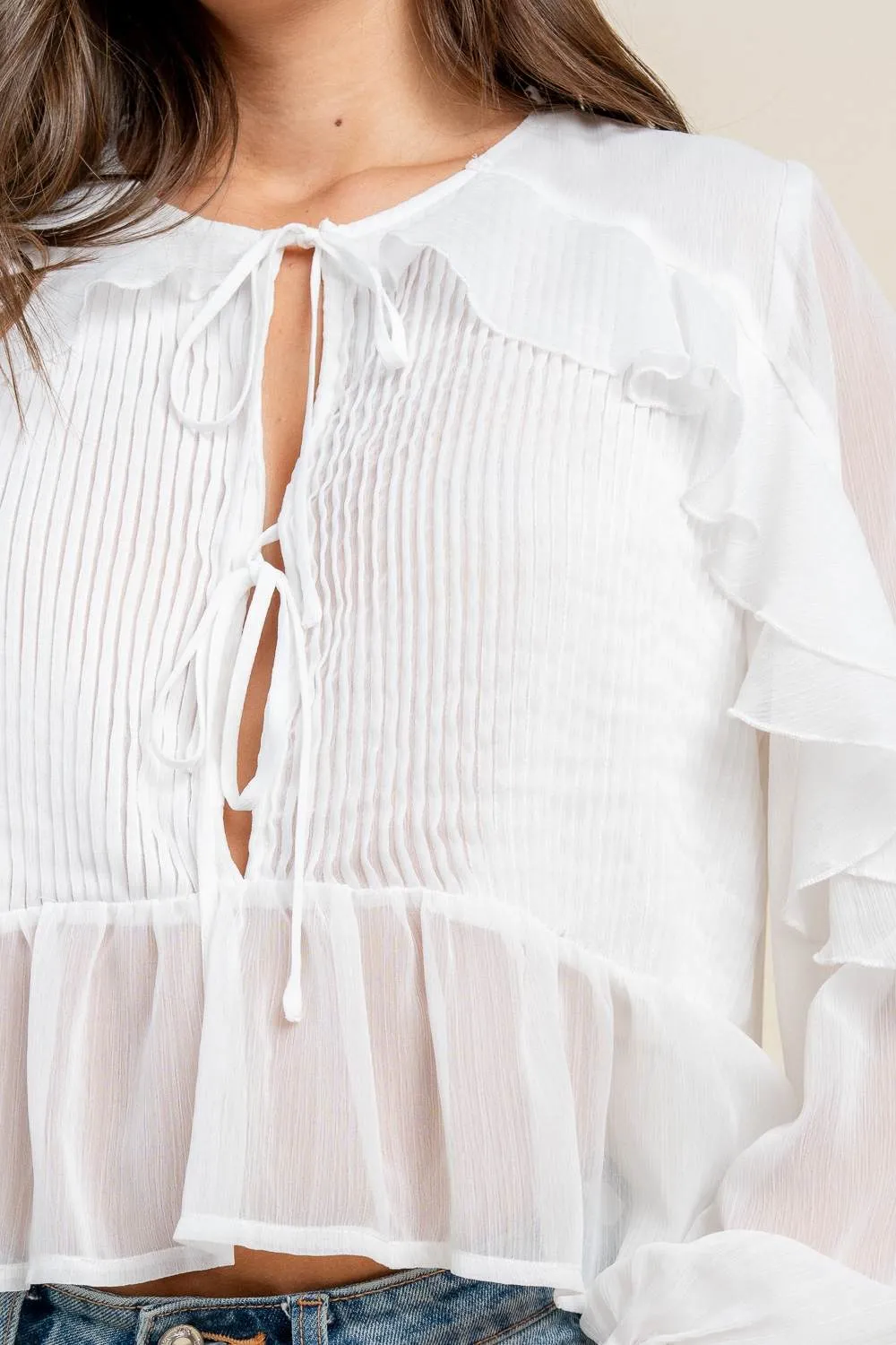 BT3290N / BOXY PEPLUM BLOUSE W/ PINTUCK DETAIL sold by privy product image thumbnail 5