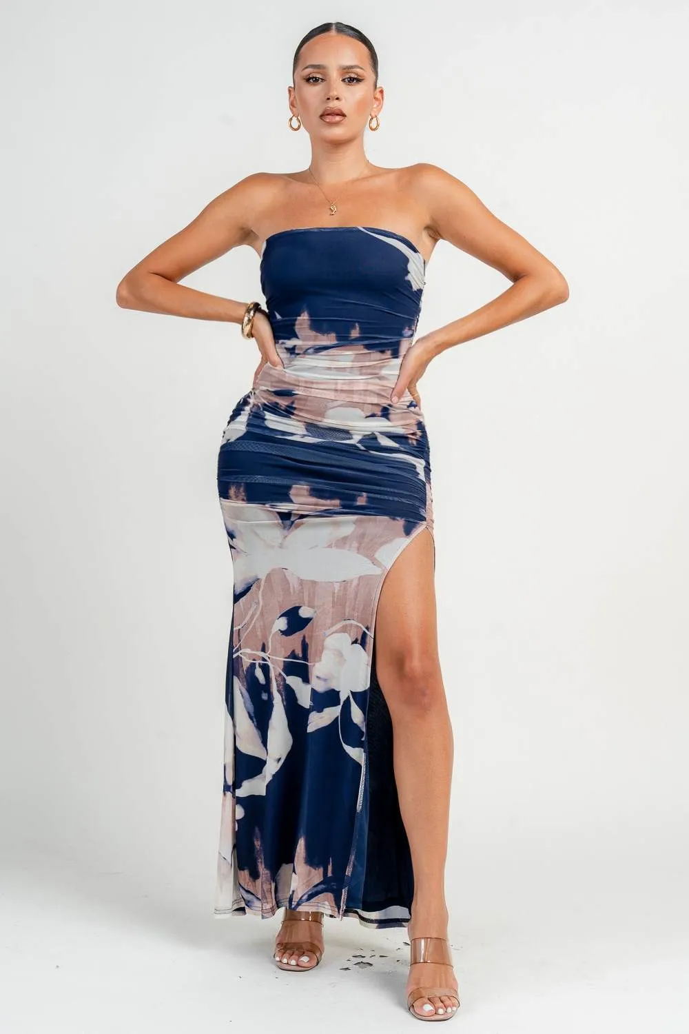 PD79262E / TUBE RUCHING MAXI DRESS sold by privy