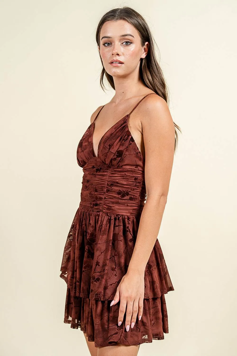 BD13127K / DROP WAIST FITTED BODICE W/ TIERED MINI DRESS sold by privy product image thumbnail 2