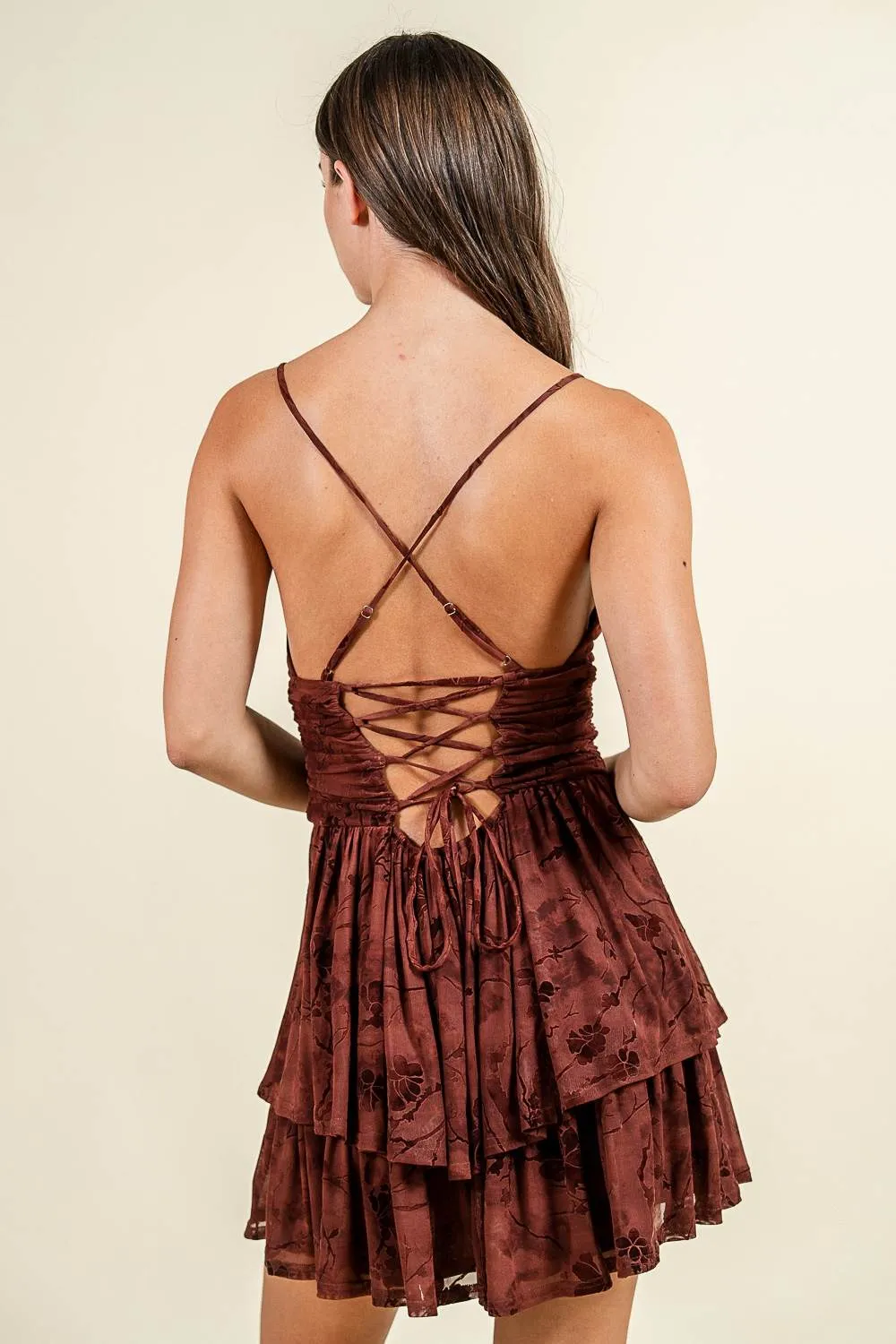 BD13127K / DROP WAIST FITTED BODICE W/ TIERED MINI DRESS sold by privy product image thumbnail 3