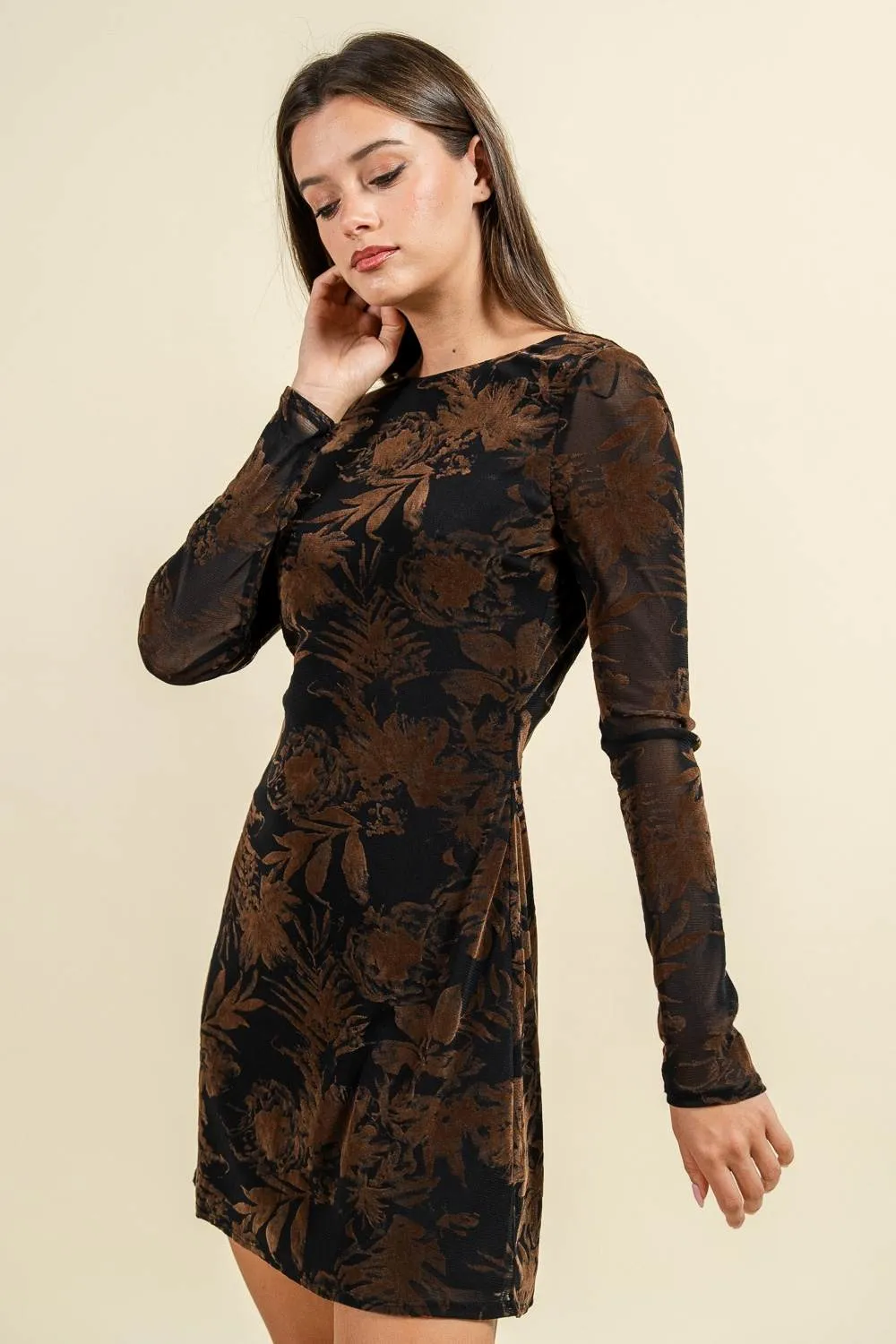 BD13076N / L/S MINI A-LINE DRESS W/ LOW BACK sold by privy product image thumbnail 2