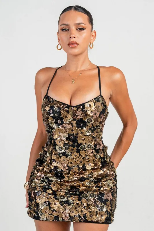 HD30158E / 3D SEQUINS MINI DRESS sold by privy