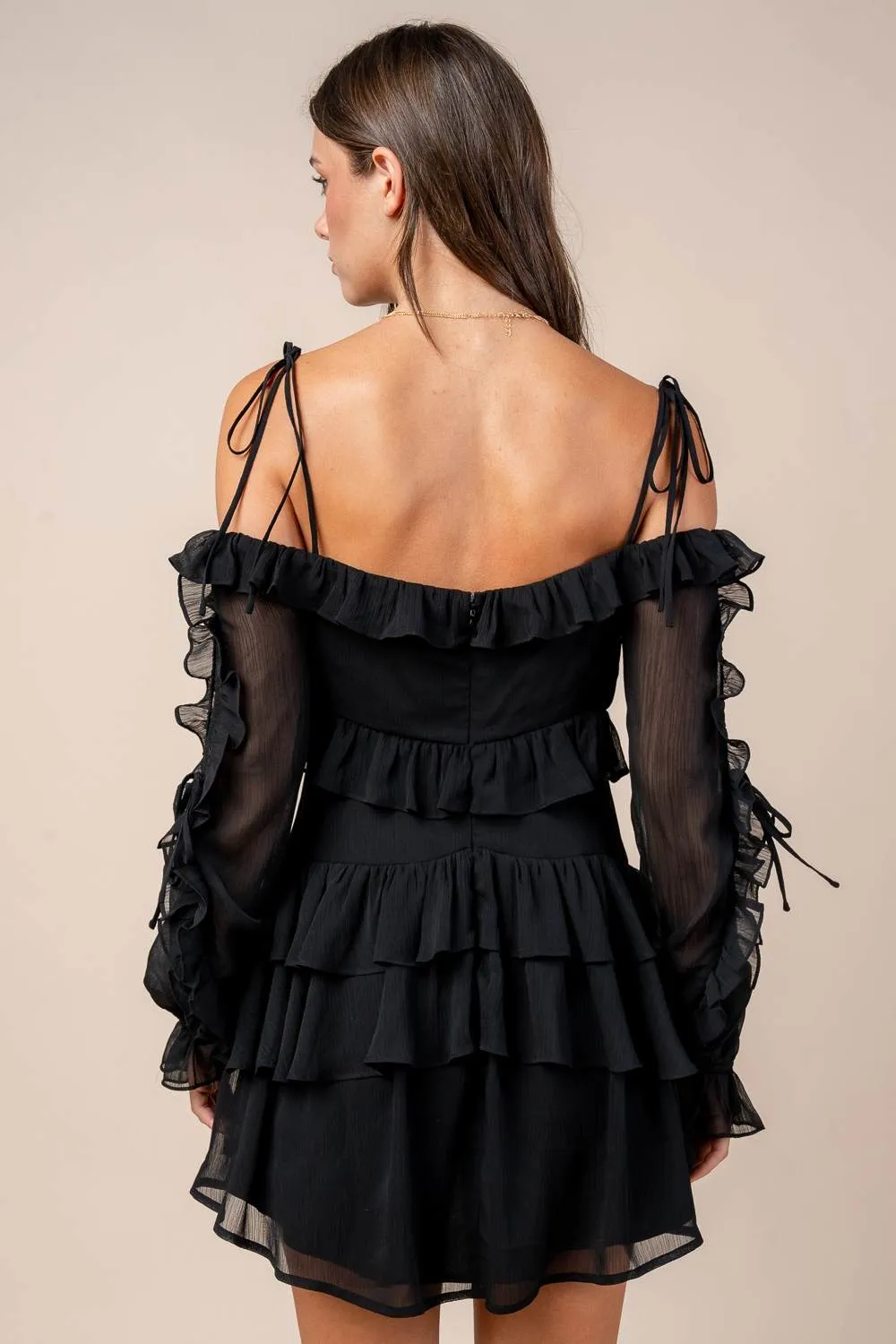 CD30621S / MULTI RUFFLE OFF SHOULDER MINI DRESS sold by privy product image thumbnail 3