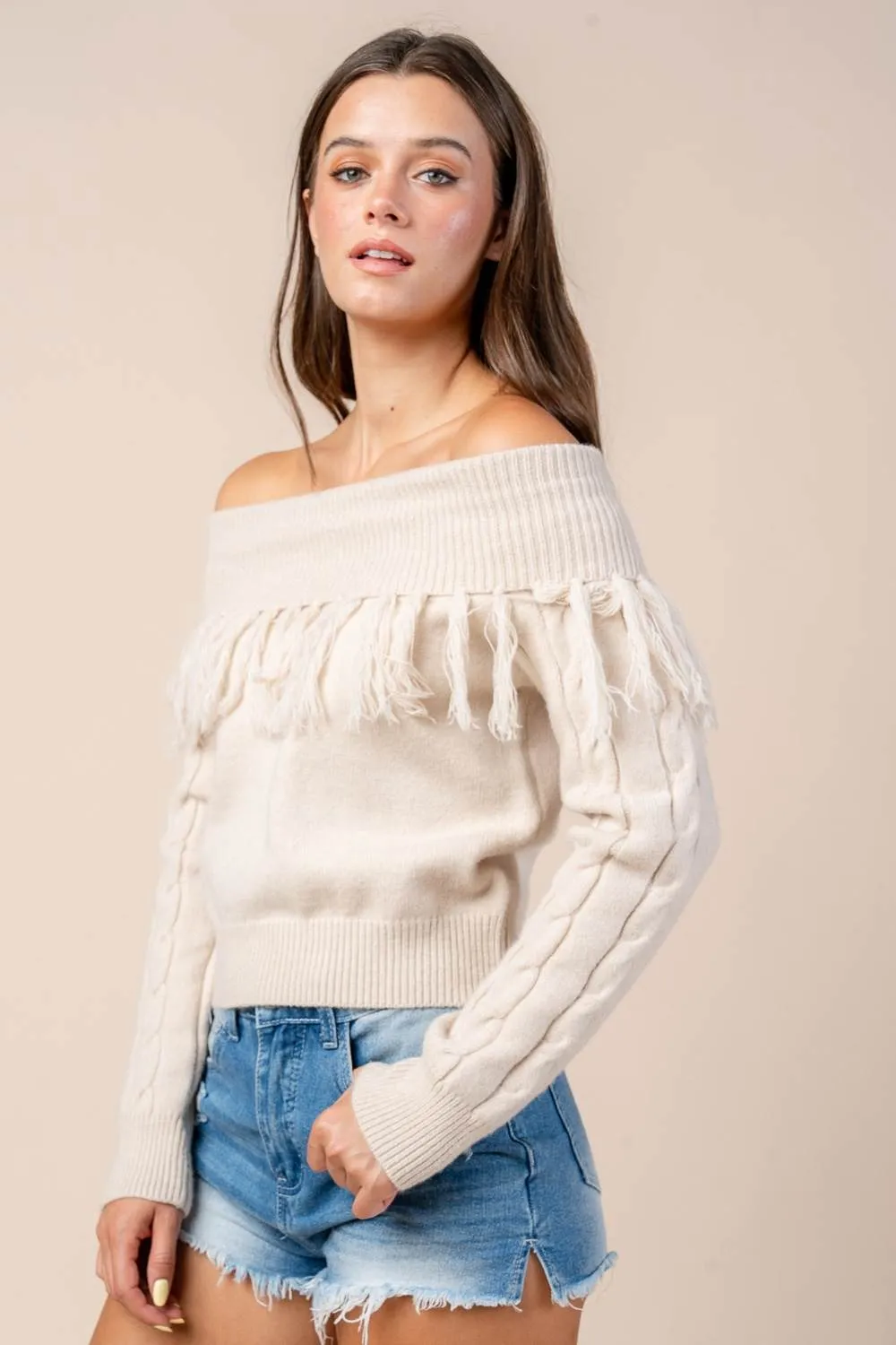CTKF10472B / OFF SHOULDER SWEATER PULL OVER sold by privy product image thumbnail 2