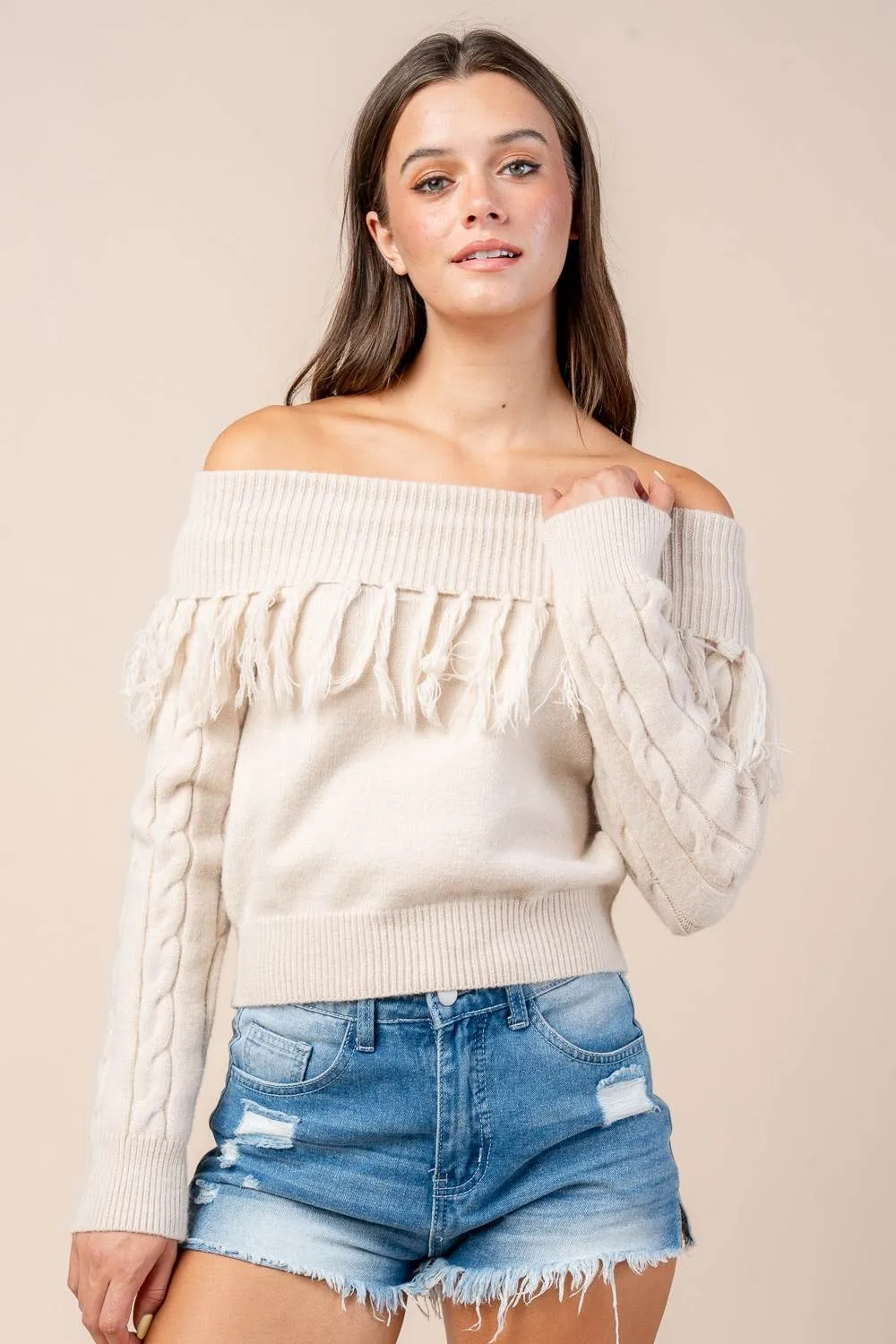 CTKF10472B / OFF SHOULDER SWEATER PULL OVER sold by privy product image thumbnail 4