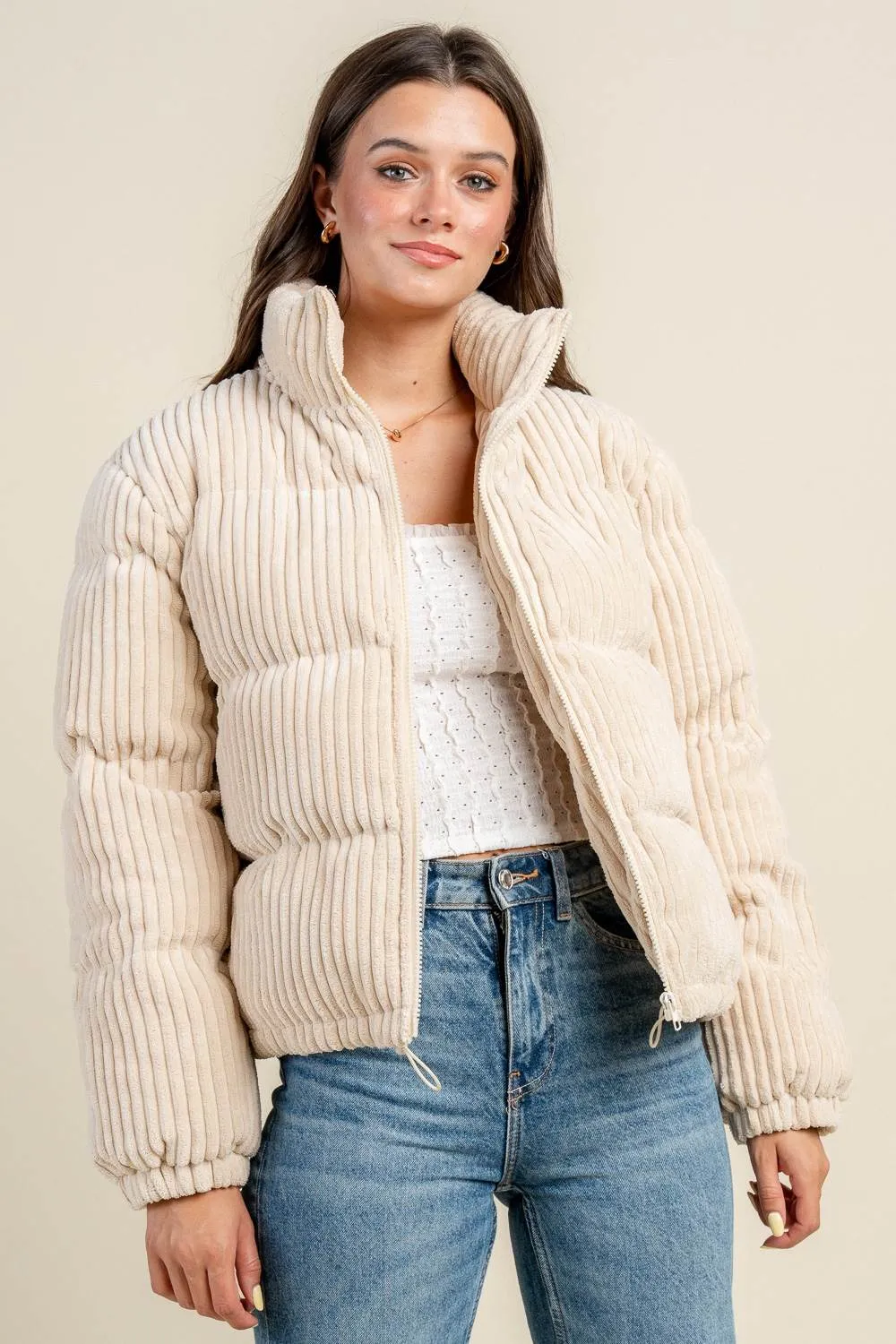 BG5392N / CORDUROY PUFFER JACKET sold by privy product image thumbnail 4