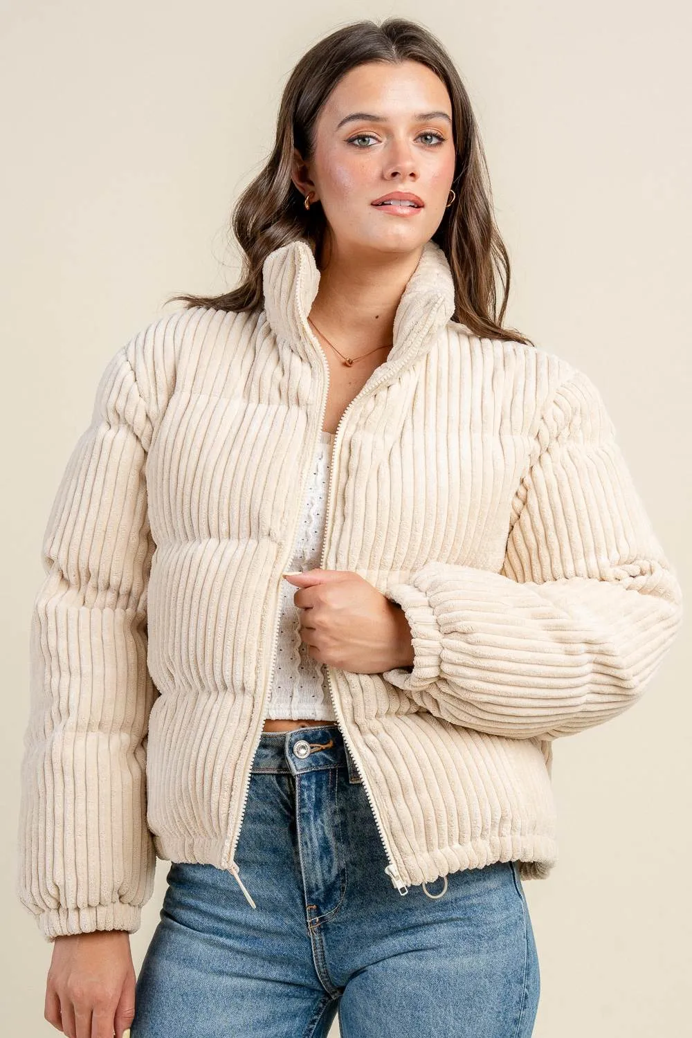 BG5392N / CORDUROY PUFFER JACKET sold by privy product image thumbnail 2