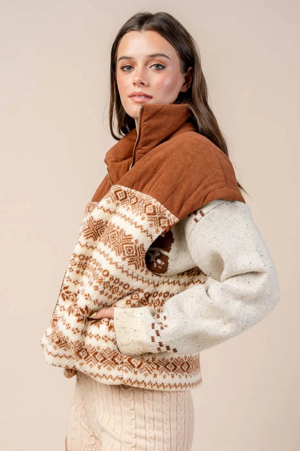 CG60053N / ZIP FRONT CORDURY SHERPA VEST sold by privy product image thumbnail 2