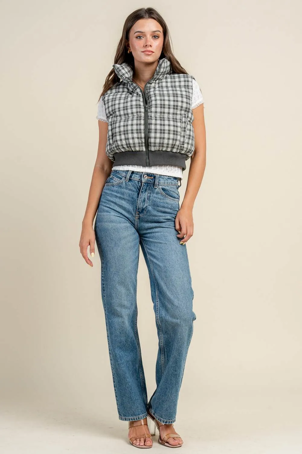 BG5378N / PLAID PADDED VEST W/ HEAVY RIB BAND sold by privy product image thumbnail 5