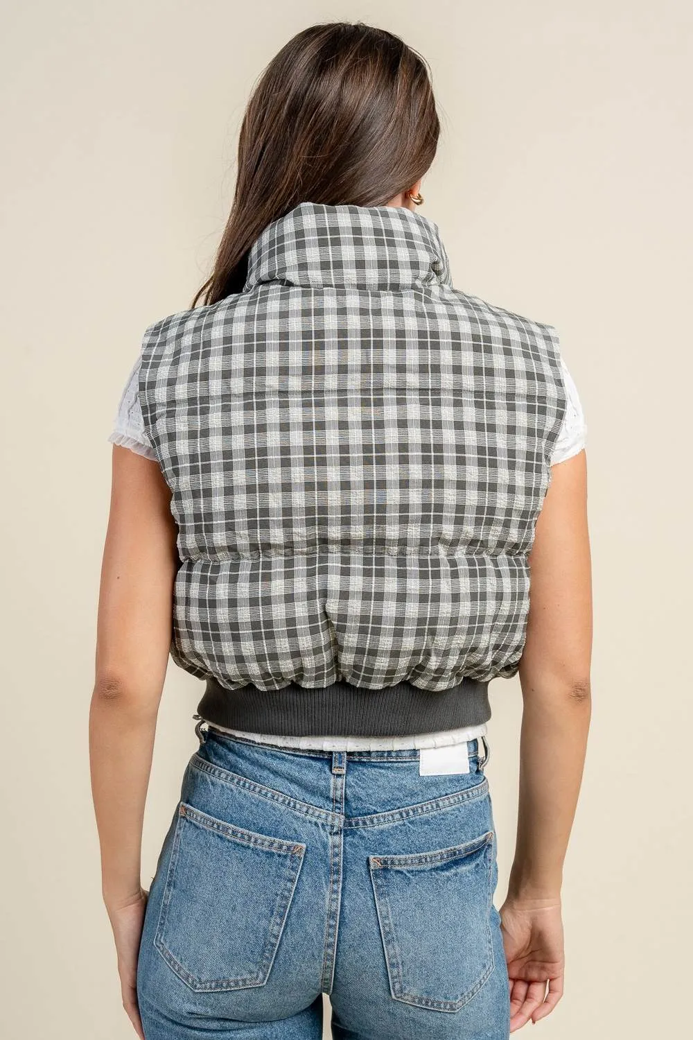 BG5378N / PLAID PADDED VEST W/ HEAVY RIB BAND sold by privy product image thumbnail 3