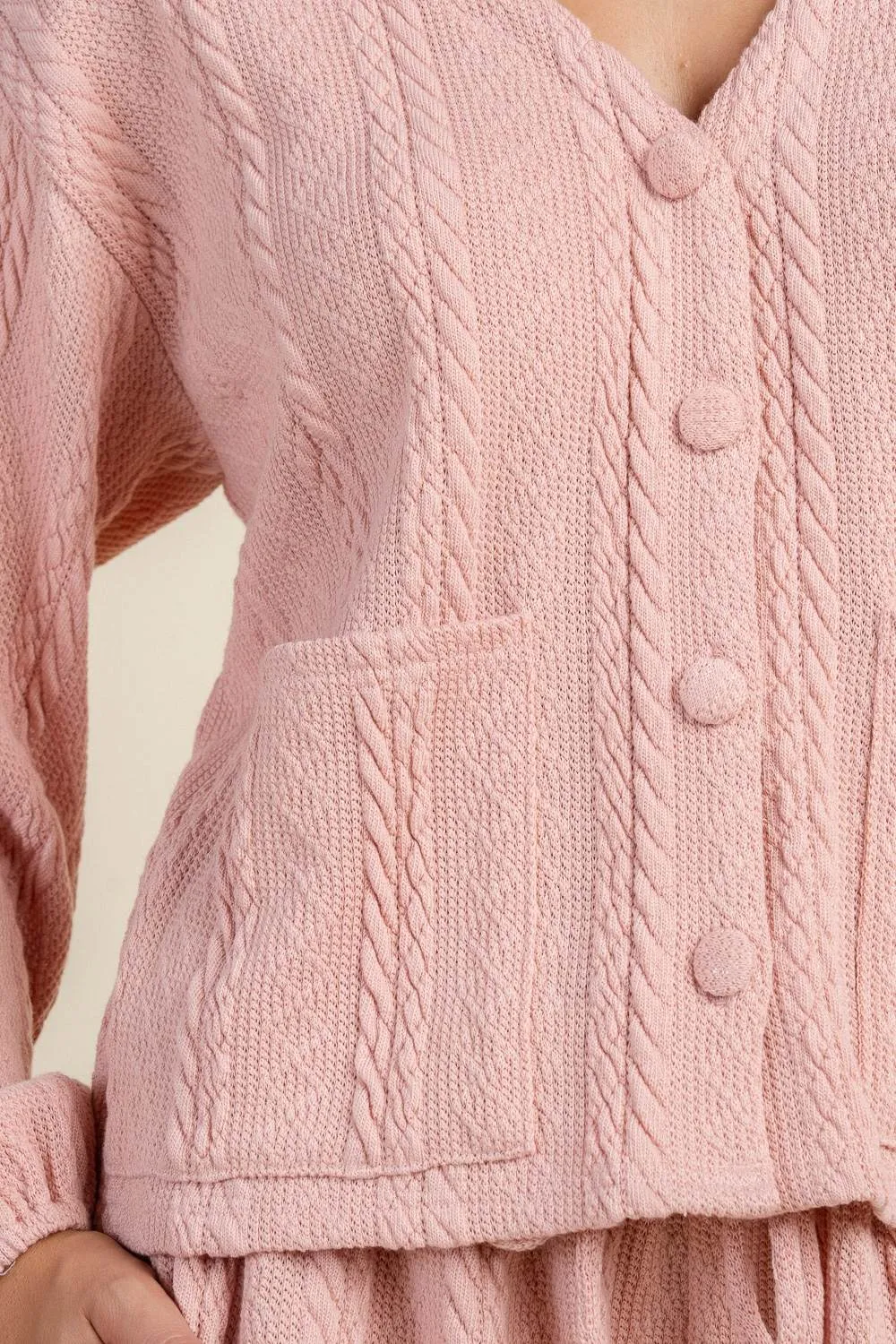 BS3626S / OVERSIZED V-NECK CARDIGAN AND SHORTS SETS sold by privy product image thumbnail 5