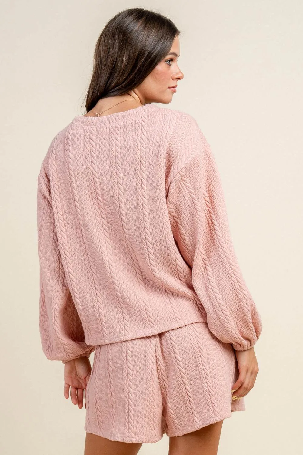 BS3626S / OVERSIZED V-NECK CARDIGAN AND SHORTS SETS sold by privy product image thumbnail 2